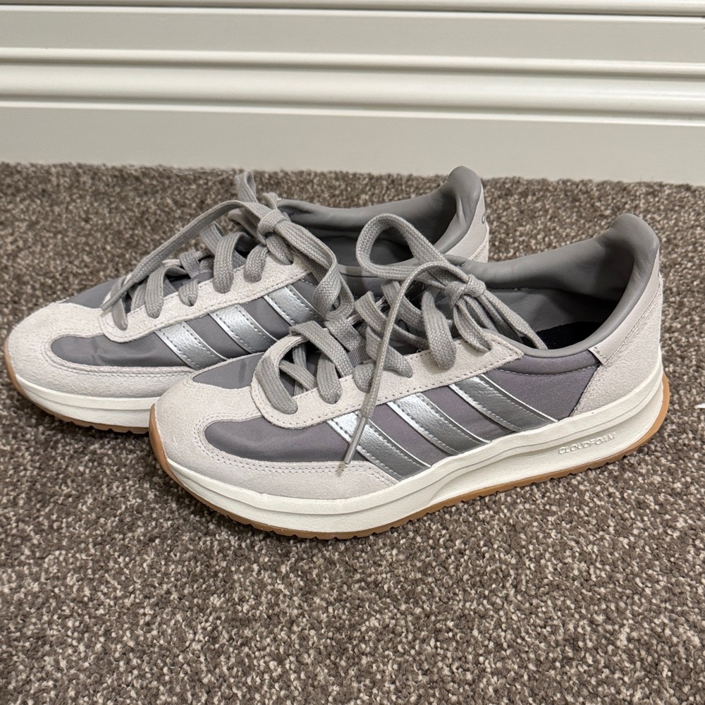 Adidas Cloudfoam Gray and Silver Shoes
